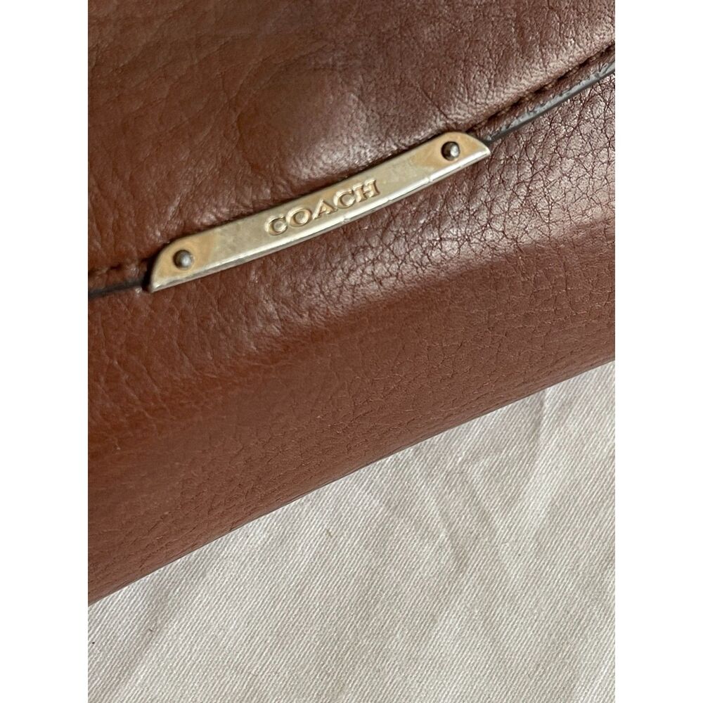 Vintage Coach Long Trifold Leather British Tan Envelope Wallet w/Zip Coin Pocket - Picture 3 of 9